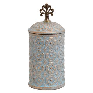 Ceramic jar Fylliana in celadon-gold color 15*15*34cm