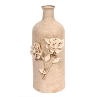 Ceramic vase Fylliana in cream antique color, size 30cm
