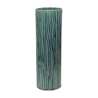 Ceramic decorative vase Fylliana in green color, size 14,4x10x45cm
