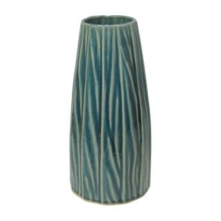 Ceramic decorative vase Fylliana in green color, size 14,2x14,2x28,7cm