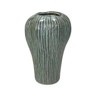 Ceramic decorative vase Fylliana in siel color, size 15x13,5x24,5cm