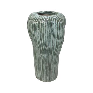 Ceramic decorative vase Fylliana in siel color, size 17,3x17x32,2cm