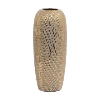 Ceramic vase Fylliana in gold color, size 34.5cm