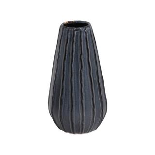 Ceramic vase Fylliana with stripes in blue color 14.5*25.5cm
