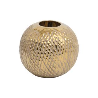 Ceramic vase Fylliana in gold color, size 10.5cm