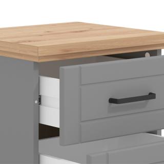 Bedside table Valencia in grey-artisan oak-grey mat color ,size 46*41*47.5cm
