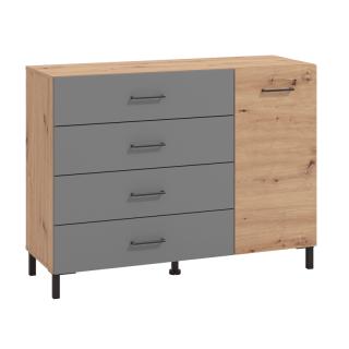 Cabinet Nubia 2K4F in artisan oak and grey color ,size 115,5x41,5x87cm
