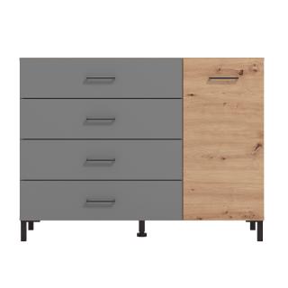 Cabinet Nubia 2K4F in artisan oak and grey color ,size 115,5x41,5x87cm