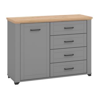 Cabinet Valencia 2K4F in grey-artisan oak-grey mat color ,size 118*41*85.5cm
