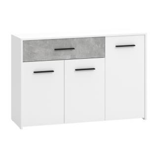 Cabinet VARADERO 3K1F in white-concrete color ,size 119x33x80,5cm