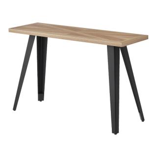 Coffee table Fylliana with wood immitation top and metallic base, size 120x40x75cm