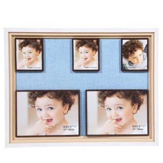 Photo frame Fylliana with five seats in blue color, size 30*40cm