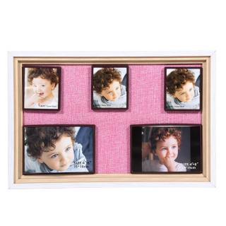 Photo frame Fylliana with five seats in pink color, size 25*40cm
