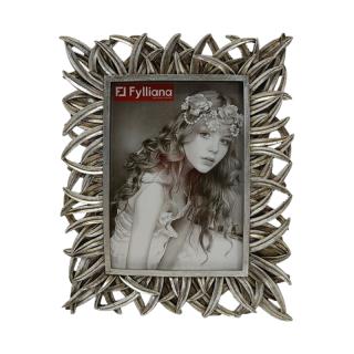 Photo frame Fylliana 15x20 in silver color ,size 23x2,5x26,5cm