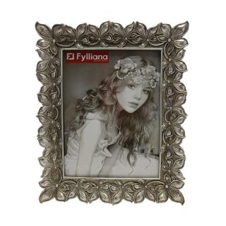 Photo frame Fylliana Flower 15x20 in silver color ,size 22x2x26,5cm