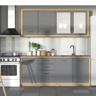 Kitchen set Ipanema 200 in artisan and grey matt foil ,size 200x60x224,5