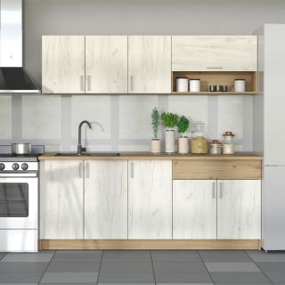 Kitchen TAMARA 200 in grey oak color ,size 200x60x199,5cm