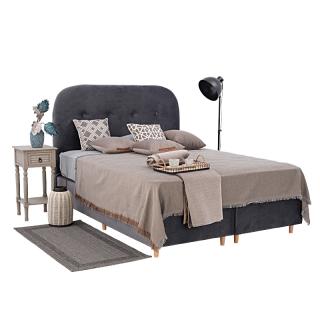 Upholstered double bed Fylliana Amsterdam in gray color, size 160*200