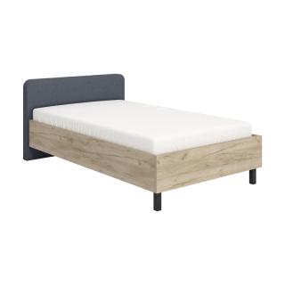 Bed Fylliana Barletta 120 in grey oak color with grey fabric ,size 131x213,5x85,5cm