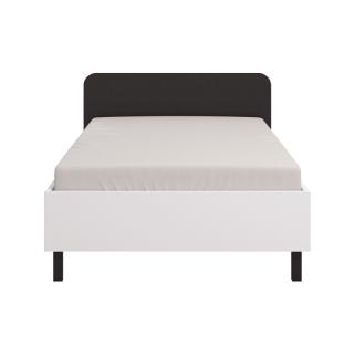 Bed Fylliana Barletta 120 in white color with grey fabric and black legs ,size 131x213,5x85,5cm