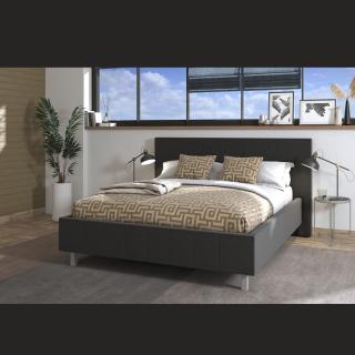 Double bed Fylliana Bazel Grey fabric sawanna 05 Siva Grey legs 193*214*110(160*200)