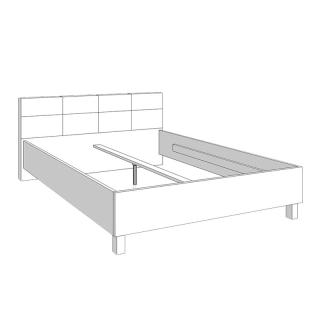 Double bed Fylliana Canon 160 Grey oak / Grey fabric SH PR -94 SIVA Black legs 176.5*212.5*93.5(160*200)