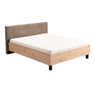 Double bed Canon 180 in artisan oak color with grey fabric ,size 196.5*212.5*93.5 (180*200)