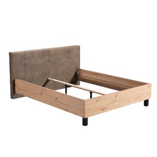 Double bed Canon 180 in artisan oak color with grey fabric ,size 196.5*212.5*93.5 (180*200)