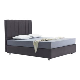 Upholstered bed Elina with storage space in grey color, size 120*200