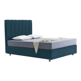 Upholstered bed Elina with storage space petrol color, size 90*200