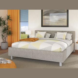 Double bed Fylliana Falco in brown-beige color ,size 178x217x94cm