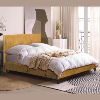 Bed Fylliana Channel in mustard color ,size 150x208cm