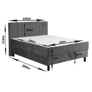 Double bed Loren grey color ,in size 209*165*115cm