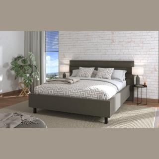 Double bed Fylliana Lozana in grey fabric color with black legs ,size 193*214*110 for matress 160*200