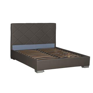 Double upholstered bed Fylliana Roma with storage space in gray color, size 160*200