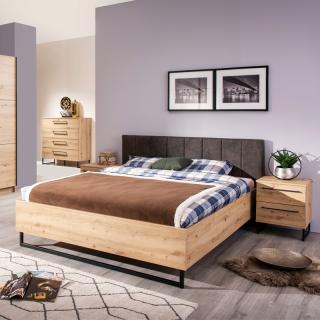 Double bed Fylliana Sardinia 160 Artisan oak / black 177.5*212*94