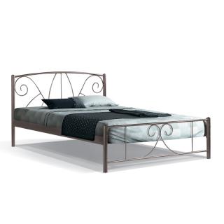 Metallic bed Fylliana Daniel in brown color, size 140*200cm