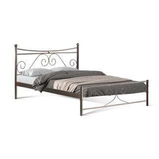 Metallic bed Fylliana Erato in brown color, size 120*200cm