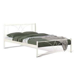 Metallic bed Fylliana Diagoras in ivory color, size 140*200cm