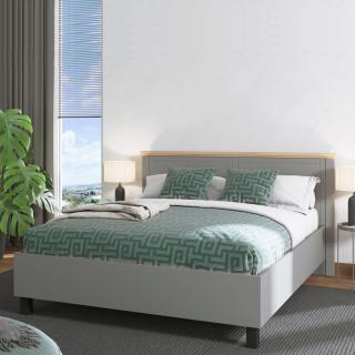 Double bed Valencia 160 in grey-artisan oak-grey mat color ,size 182.5*208*103.5 (160*200)cm