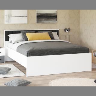 Double bed VARADERO 160 in white color with grey fabric ,size 175x206x92cm