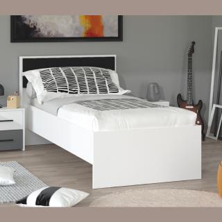 Bed Varadero Plus 90 in white color with grey fabric ,size 105x206x92cm