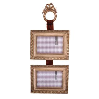 Resin double photo frame BC181099-1 brown