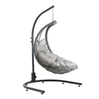 Hanging Chair Fylliana Sarika in grey color 121x147x200