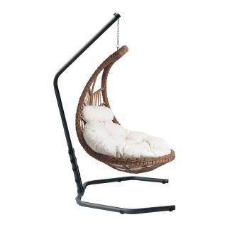 Hanging Chair Fylliana Sarika in dark brown color 121*147*200