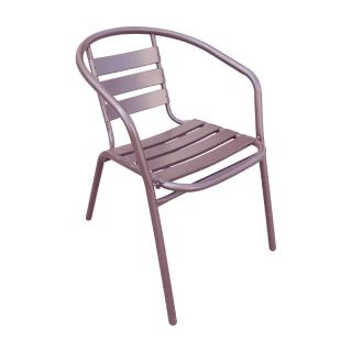 Steel chair Fylliana in brown color, size 54x62x74cm