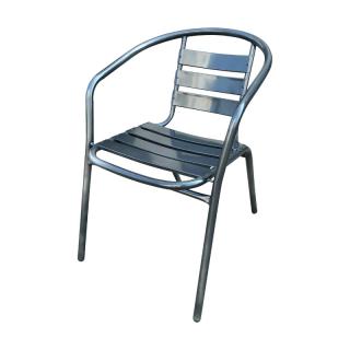 Steel chair Fylliana in grey color, size 54x62x74cm