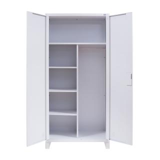 Metallic steel cabinet Fylliana in white color, size 90*45*190cm