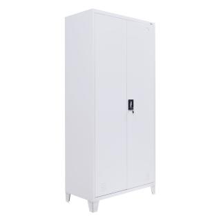 Metallic steel cabinet Fylliana in white color, size 90*45*190cm