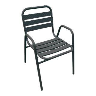 Steel armchair Fylliana in grey color, size 53x68x78cm